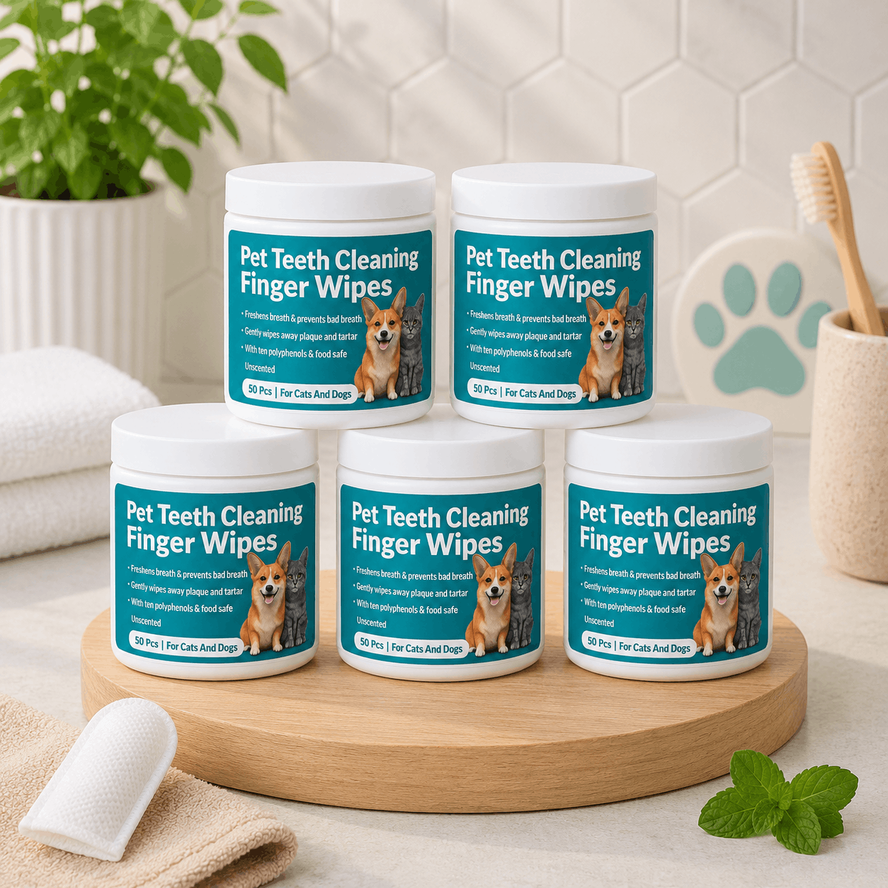 PetFresh™ Pet Dental Finger Wipes