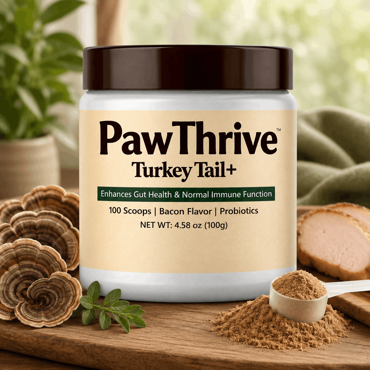 PawThrive Turkey Tail+ Pet Supplement Powder