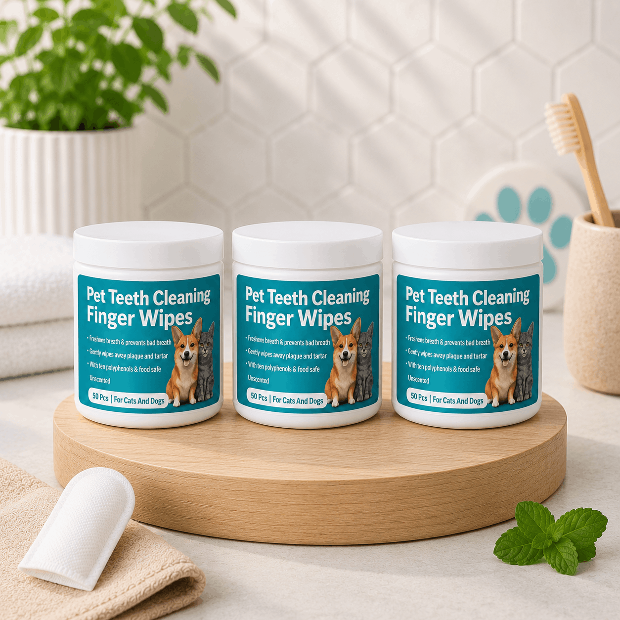 PetFresh™ Pet Dental Finger Wipes