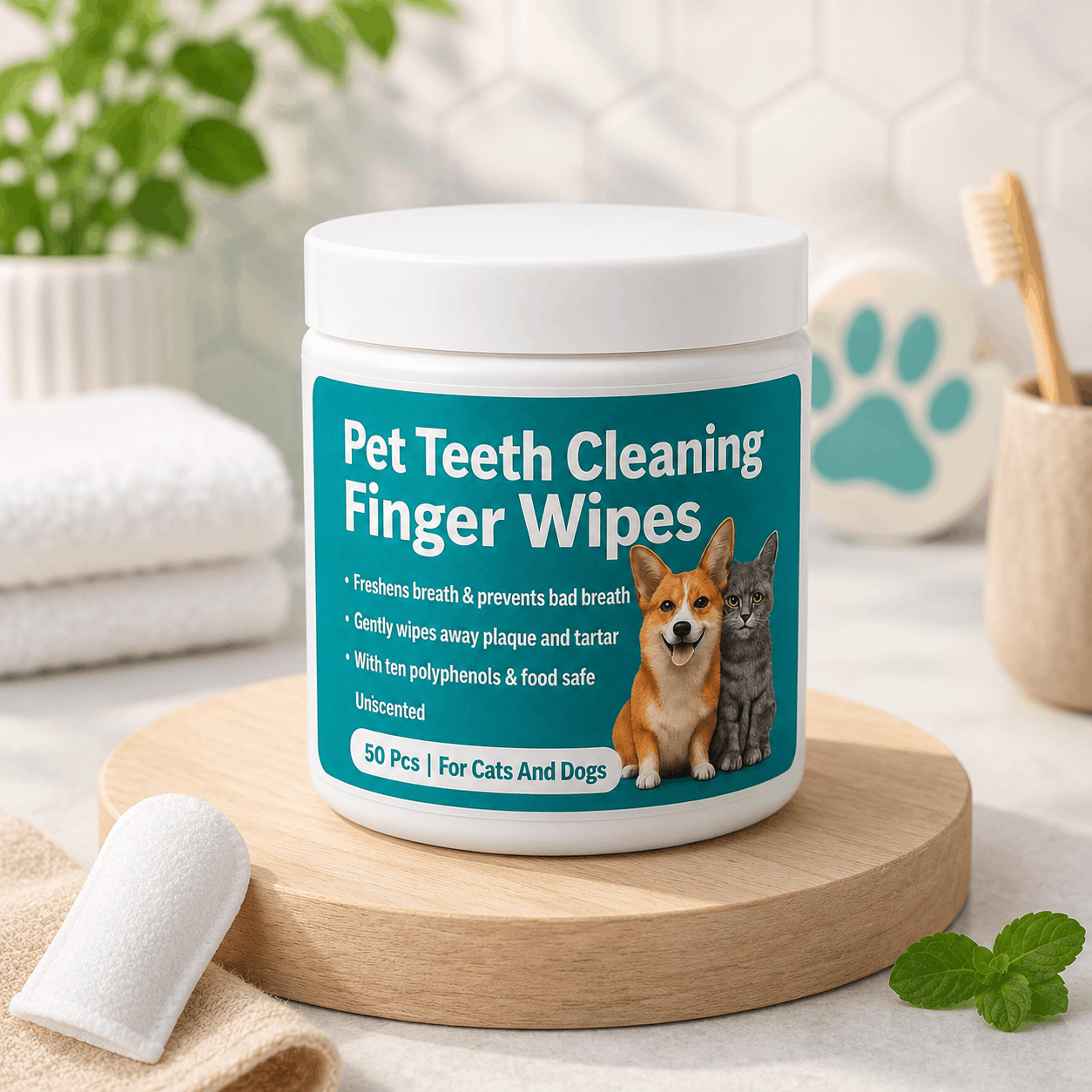 PetFresh™ Pet Dental Finger Wipes