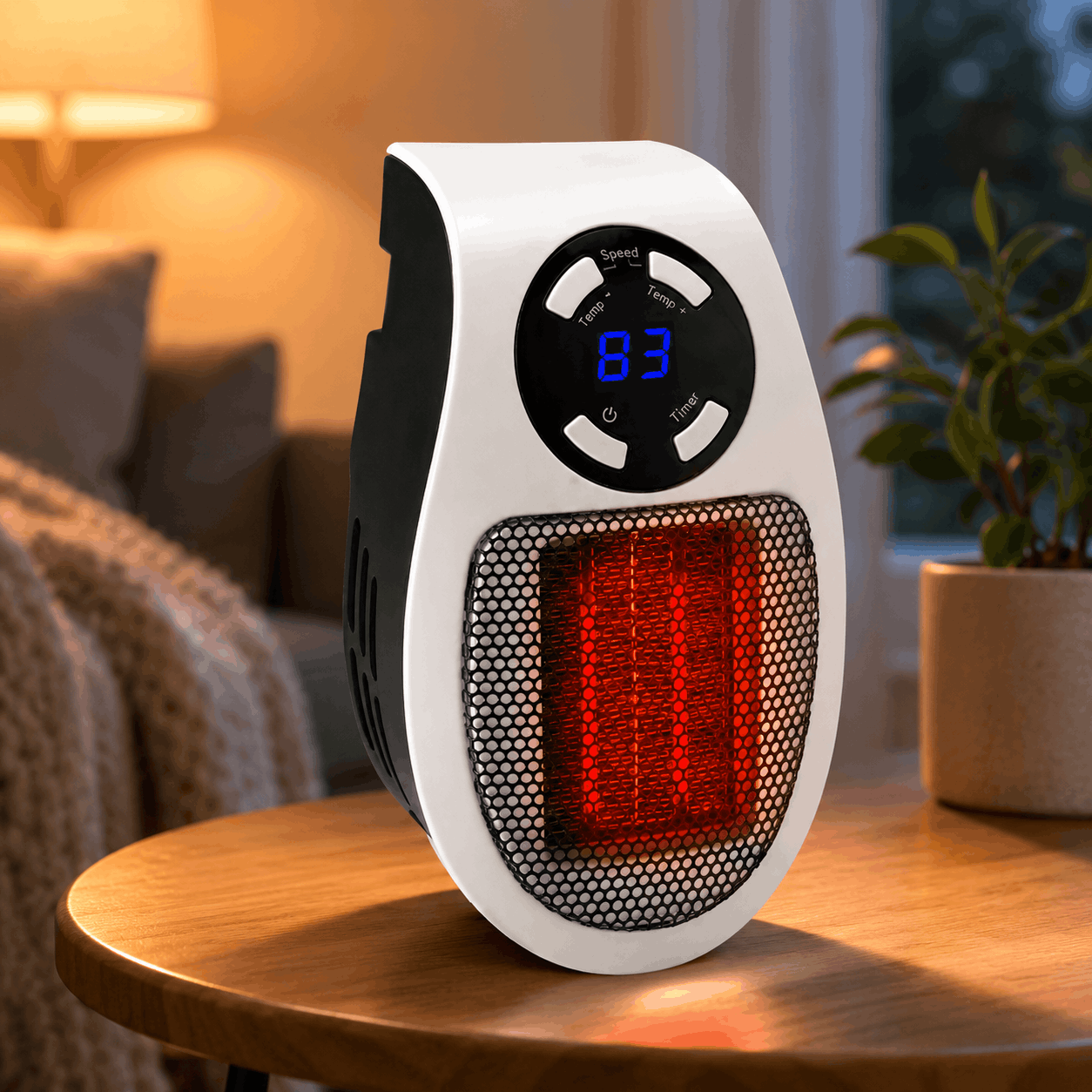 WarmLite™ Portable Ceramic Space Heater – Adjustable Indoor Heater