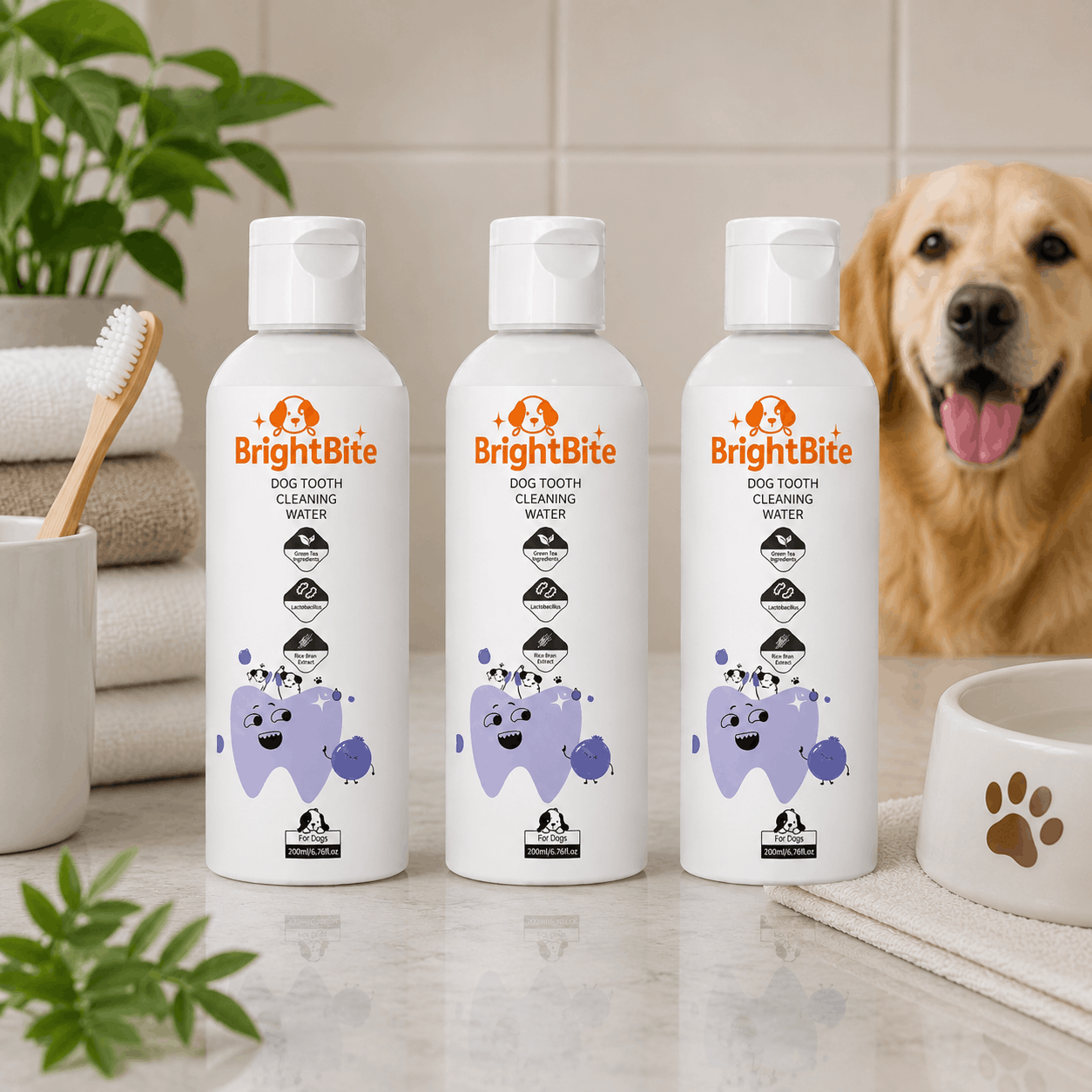 BrightBite™ Dog Oral Care Water Additive | Daily Dental Care Supplement for Dogs