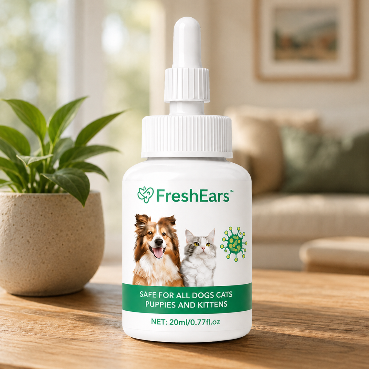 FreshEars™ Pet Ear Care Drops for Dogs & Cats