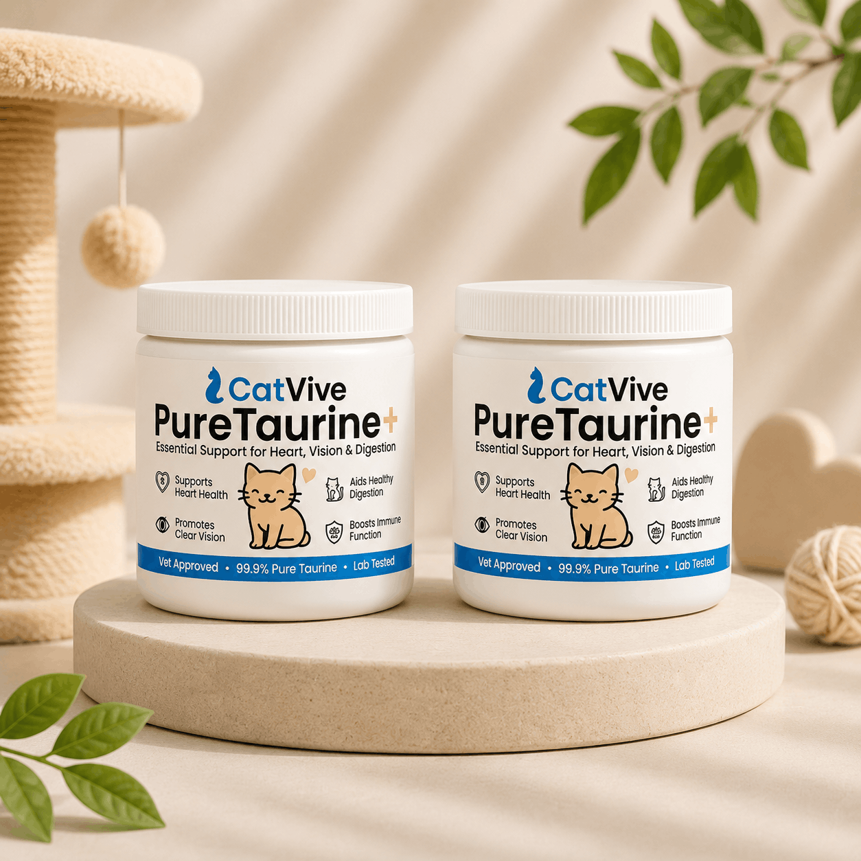 CatVive™ Pure Taurine+ Cat Supplement Powder – 99.9% Taurine Formula