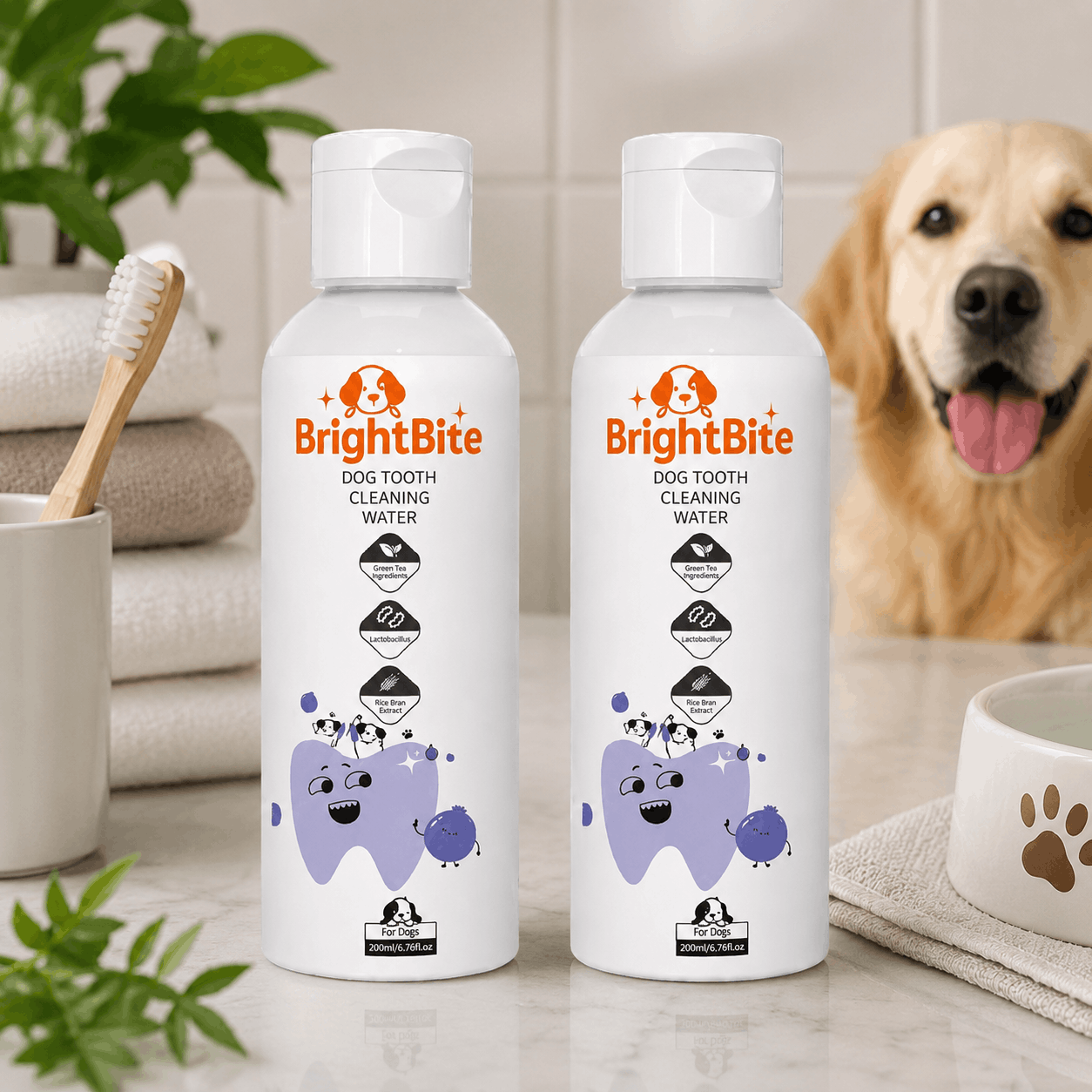 BrightBite™ Dog Oral Care Water Additive | Daily Dental Care Supplement for Dogs