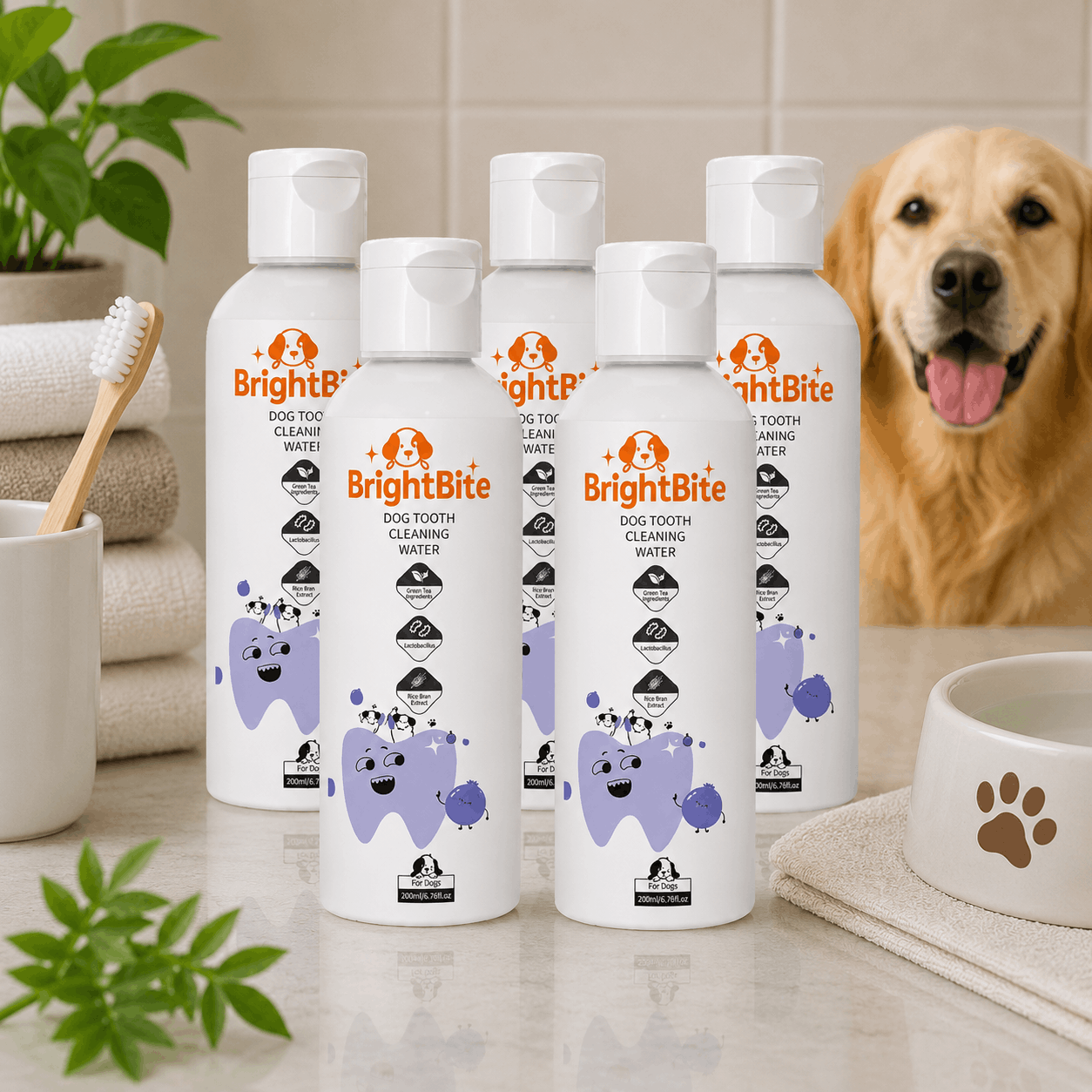 BrightBite™ Dog Oral Care Water Additive | Daily Dental Care Supplement for Dogs